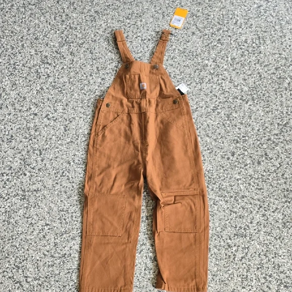 Carhartt Brown and Blue Plaid Overalls - Picture 1 of 2